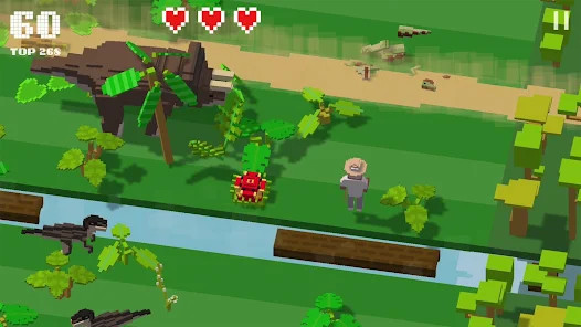 Jurassic Hopper: Crossy Dinosaur Shooter Game screenshot image 2_latestmodsapk.com