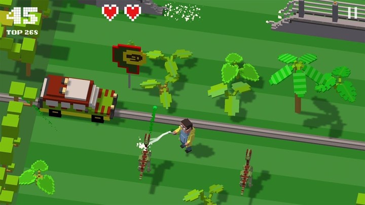 Jurassic Hopper: Crossy Dinosaur Shooter Game screenshot image 5_latestmodsapk.com